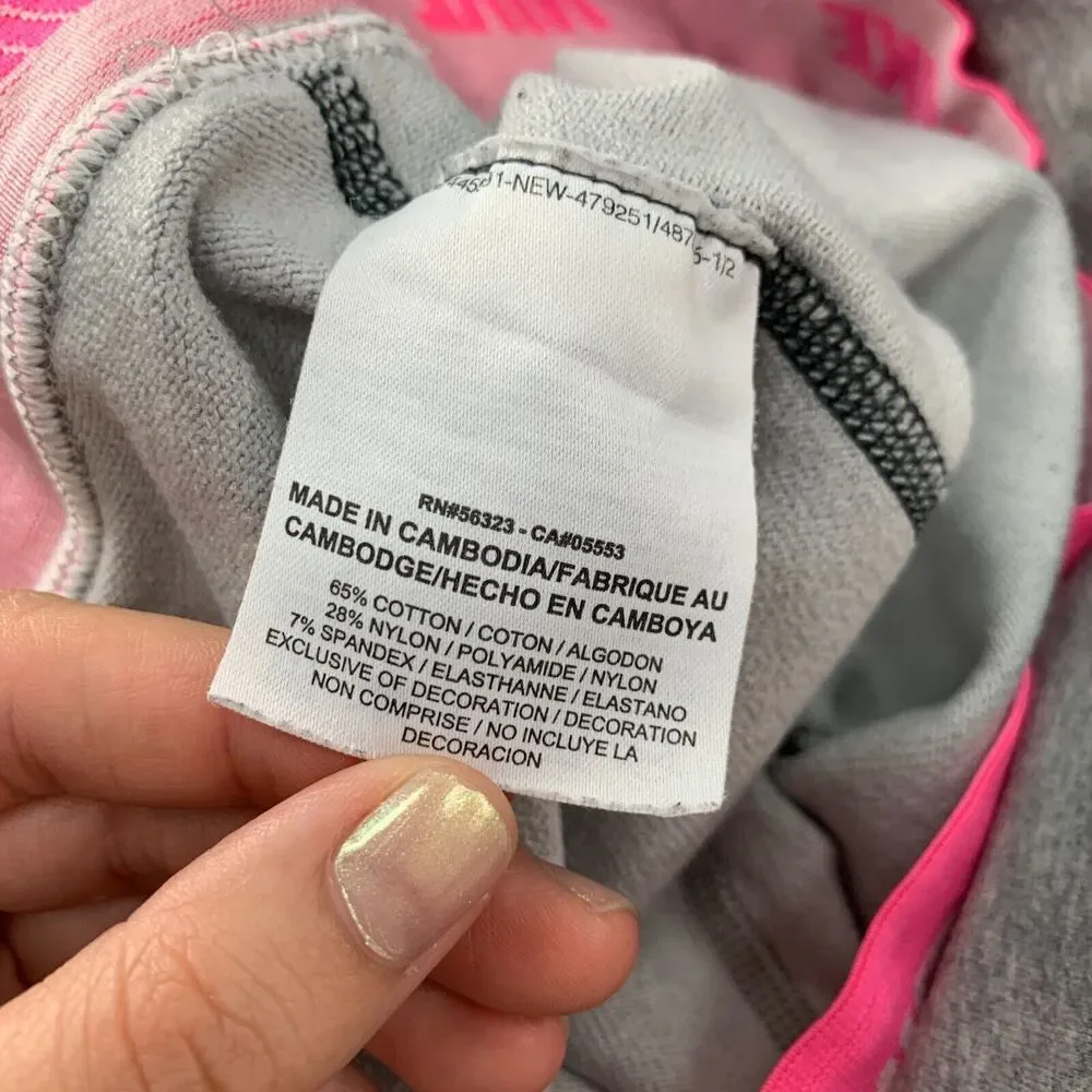 Nike Capri Sweatpants Girls L Large Gray Dri Fit Victory Cotton Nylon Blend Pant